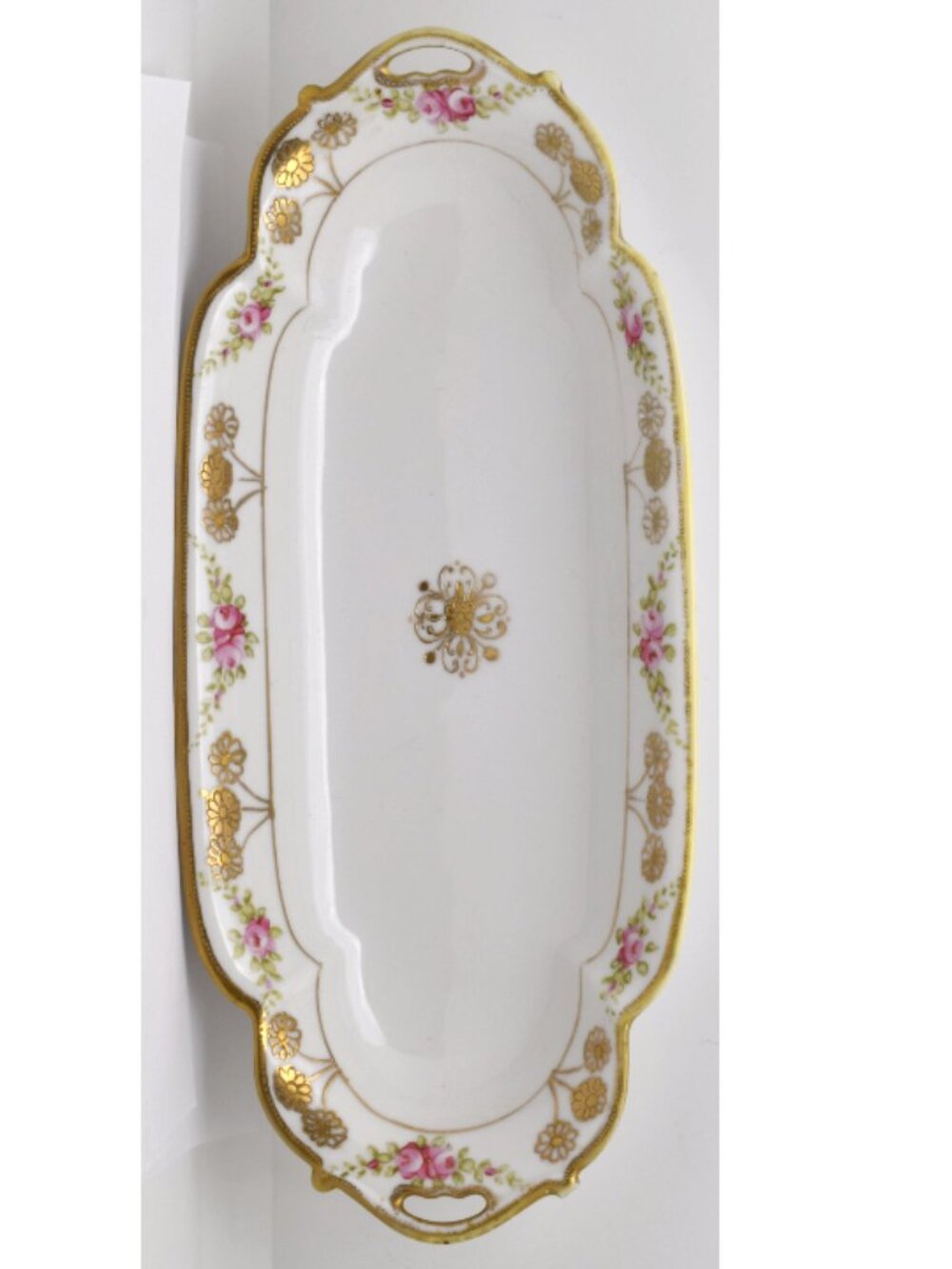 Antique Hand Painted Nippon Oblong Vegetable Bowl, 1911 - 1921